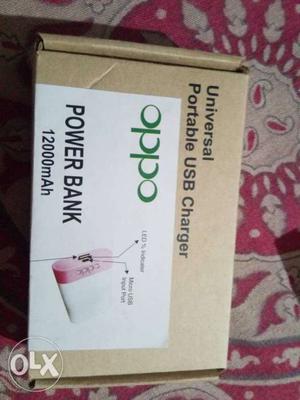 White And Pink Oppo Power Bank Box