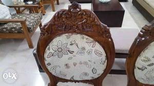 1. carved teak chairs in pristine condition 2