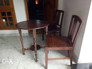 Antique furniture table an two chair rosewood