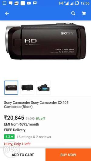 Black Sony HD Handycam Screenshot