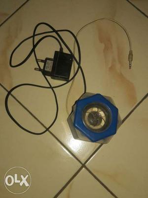 Blue And Black Corded Device