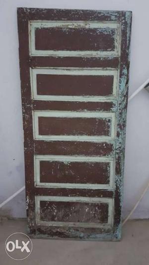 Brown And White Wooden 5-panel Door