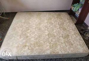 Brown And White king size Floral Mattress
