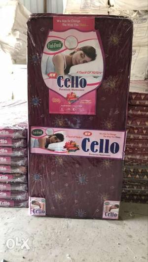 Maroon And Brown Floral Cello Mattress Pack