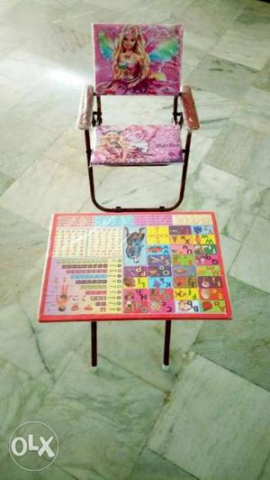 Printed Portable Learning Kids Table and Chair (Recently