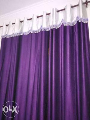Purple And White Grommet Curtain