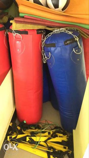 Red And Blue Hanging Heavy Bags
