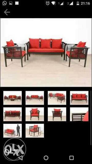 Solid wood five seater attractive sofa set brand new