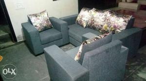 Solid wood five seater sofa set with attractive