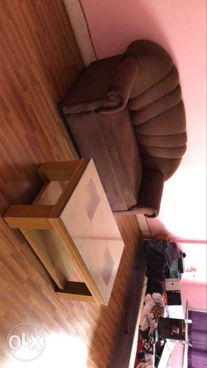 Two seater sofa with table