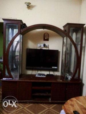 5yrs old furniture.Marrown colour TV showcase.negotiable.gud