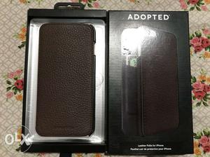Black Adopted Leather Case For IPhone With Box
