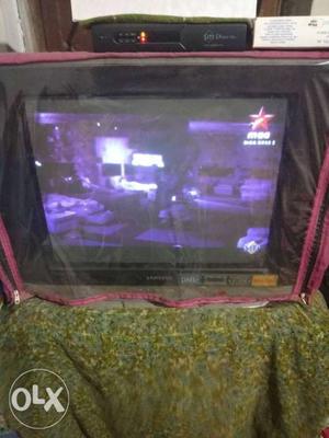 Black And Purple CRT TV