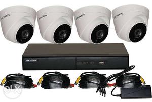 Black And White Surveillance Camera Set