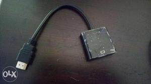 Black VGA To HDMI Cable