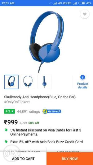 Blue And Black Wireless Headphones