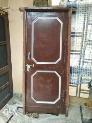 Brown Wooden 1-panel Door