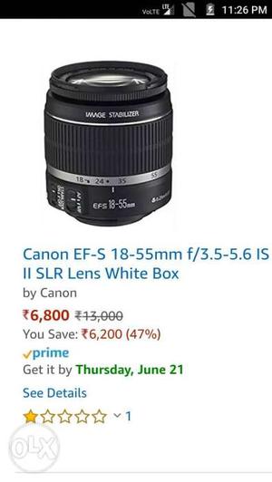 Canon lens mm new brand seal pack no use pack urgent