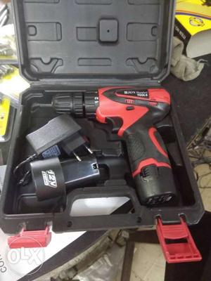 Red And Black Cordless Power Drill