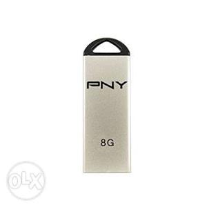 Silver And Black PNY USB Drive.
