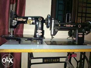 Two Black Brother Sewing Machines