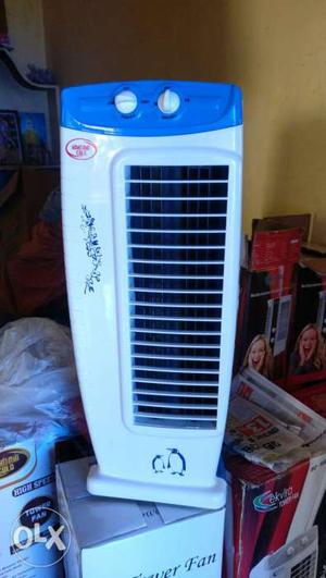 White And Blue Air Cooler new one prise not negotible (not