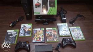 Xbox  gb Kinnect with 2 Controllers and 7 game cd