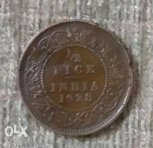 1/2 pice britesh India  coin
