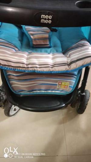 Baby's Blue And Multicolored Mee Mee Stroller