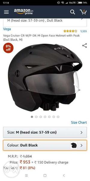 Black Vega Open-face Helmet Screenshot