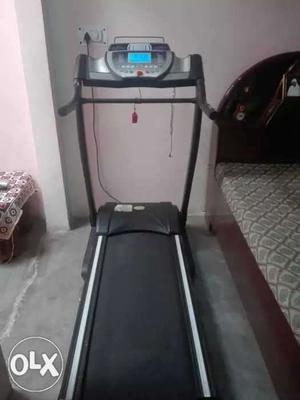 Black and grey treadmill in good working