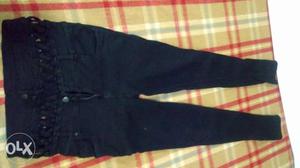 Black design high waist jeans