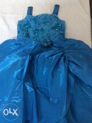 Blue color long frock for 3 to 4 year old.Used
