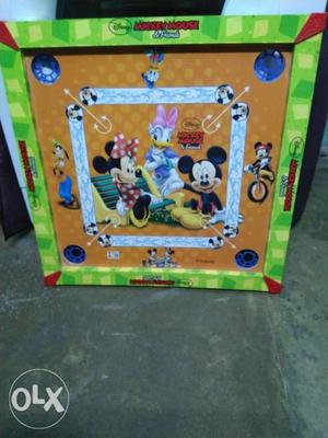 Brown And Green Disney Character Pocket Carrom Board
