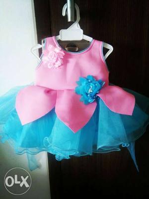 Girl's Pink And Blue Tutu Dress