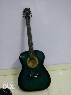 Green And Black Sunburst Dreadnought Acoustic Guitar