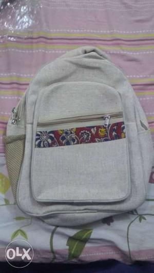 Jute school bag. waterproof from inside