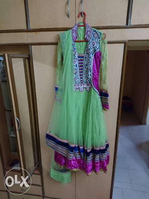 Light green Anarkali in very good condition