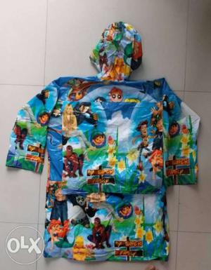 Multicolored Raincoat suitable for kids below 7 years