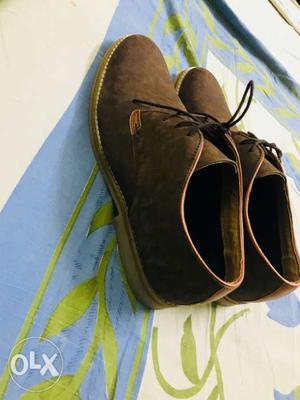 Pair Of Brown Suede Boat Shoes