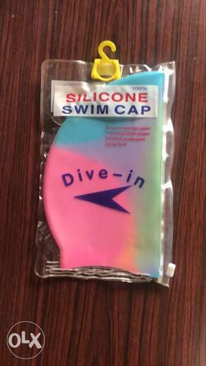 Pink And Blue Silicone Swim Cap Pack. Completely New,
