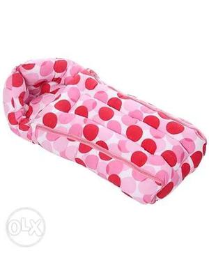 Pink And White Polka Dot baby bed