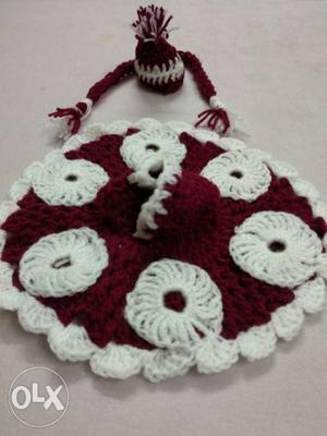 Red And White Knitted Krishna dress