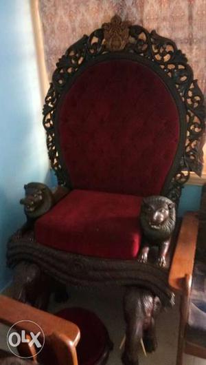 Rosewood custom made throne with footstool.. only