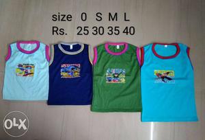 Sleeve less t-shirts for kids.starts from