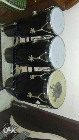 Three Black Musical Drums