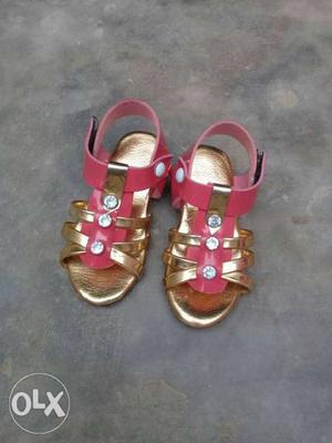 Toddler's Pair Of Red Sandals