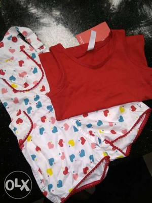 Toddler's Red And White Onesie
