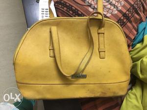 Yellow Leather Shoulder Bag