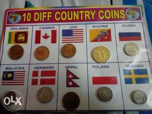10 Different Country Coins Collections